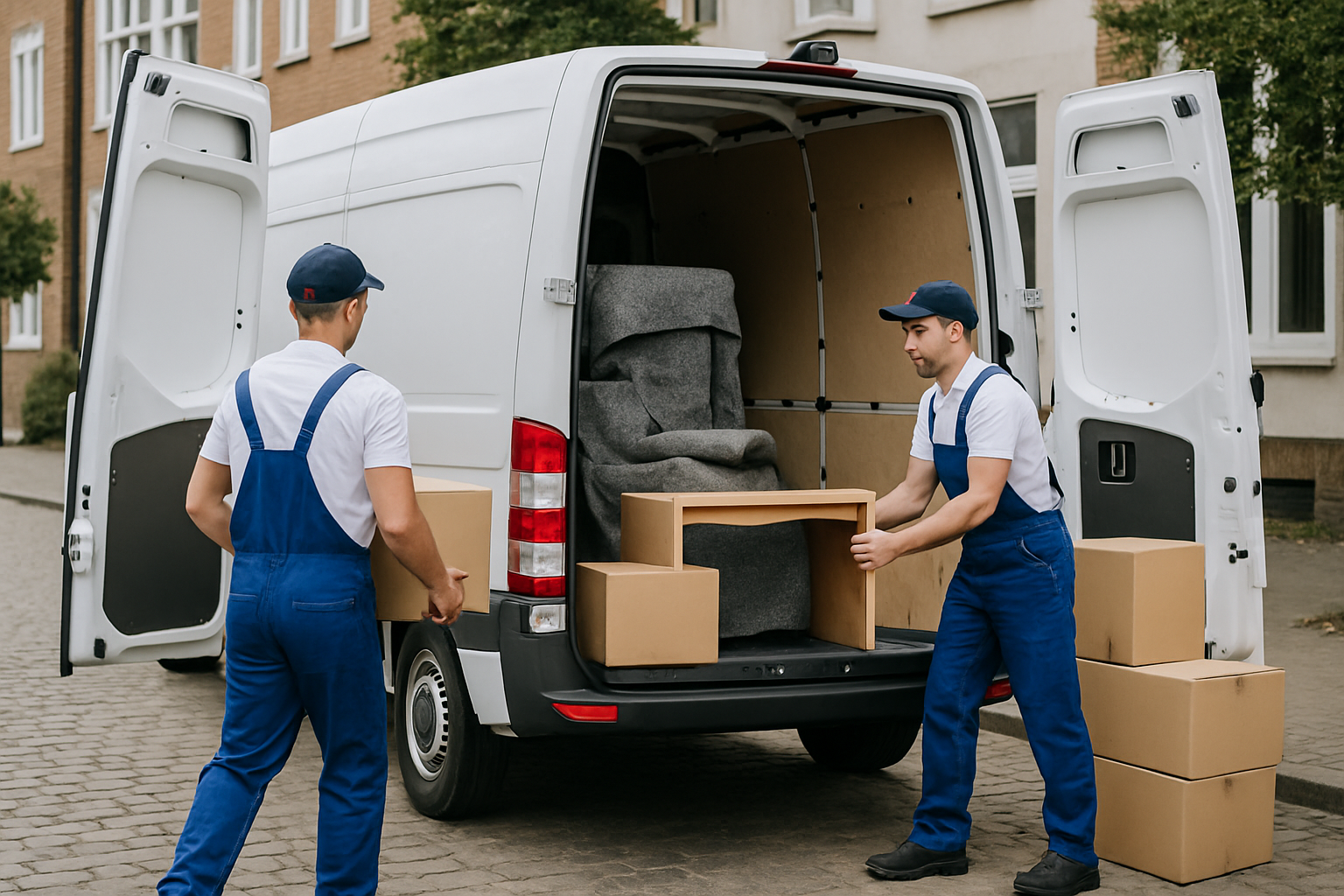 Beiladung Bremen – wenige Kartons und Schreibtisch auf Fernstrecke